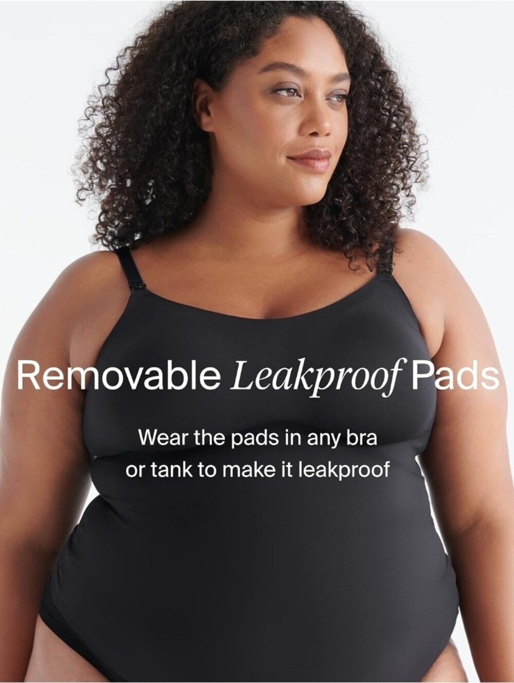 Knix Black Seamless Nursing Tank Plus Size Built-In Support Cami Stretchy
